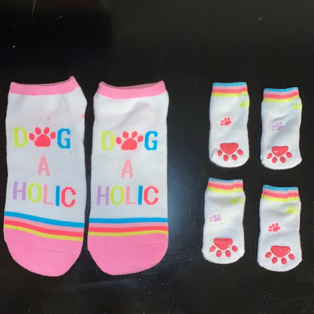 Dog and owner matching sock set